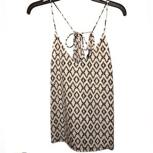 Banana Republic Black and Cream Patterned Tank Top